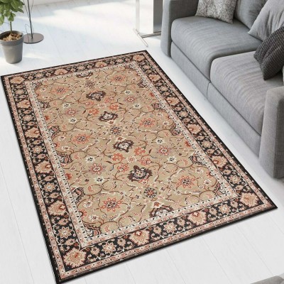 MAA HOME CONCEPT Multicolor, Beige, Multicolor Velvet Carpet(91 cm,  X 152 cm, Rectangle)