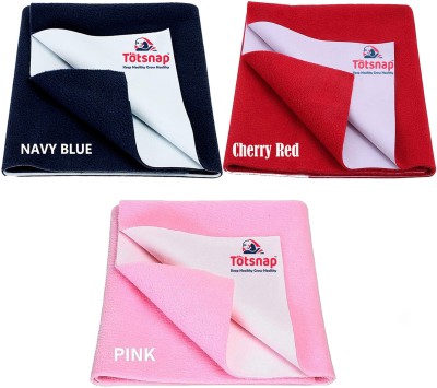 Totsnap Fleece, Rubber Baby Bed Protecting Mat(Cherry Red, Navy Blue, Baby Pink, Small, Pack of 3)