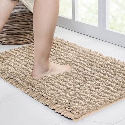 STEFLON Microfiber Door Mat(Cream, Medium)