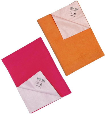 SOFTDRY Fleece Baby Bed Protecting Mat(Magenta & Peach, Small)