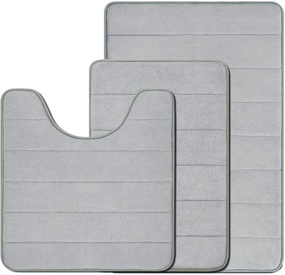 IVAR Microfiber Floor Mat(Grey, Medium, Pack of 3)