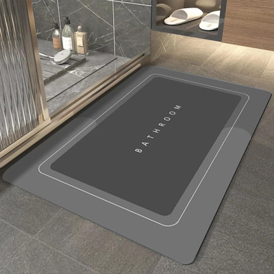 Gorofy PVC (Polyvinyl Chloride) Floor Mat(Grey, Black, Large)