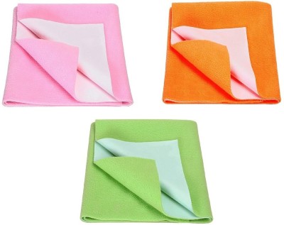 Mintorsi Cotton Baby Bed Protecting Mat(Parrot Green, Pink, Orange, Small, Pack of 3)