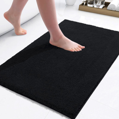 Weave Arts Microfiber Bathroom Mat(Black, Medium)