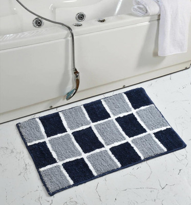 VIKCLIQUE Microfiber Door Mat(Dark Blue, Medium)