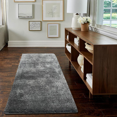 F i Polyester Floor Mat(Silver, Small)