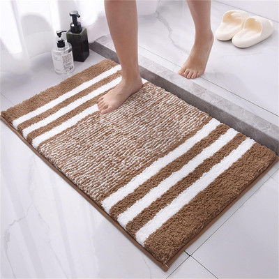 4tens Microfiber Bathroom Mat(Brown, Medium, Pack of 2)
