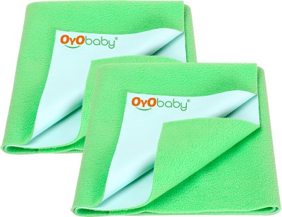 Oyo Baby Cotton Baby Bed Protecting Mat(Light Green, Small, Pack of 2)