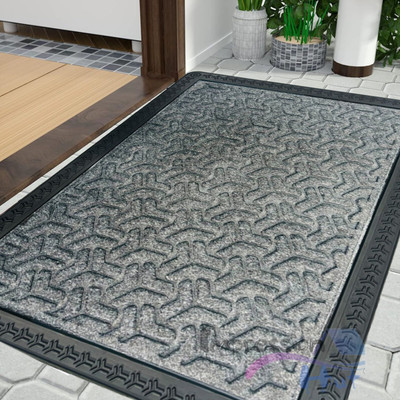Impression Hut PP (Polypropylene) Bathroom Mat(3D Block Grey, Medium)