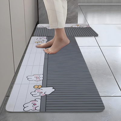 KAKUSHIN Rubber Door Mat(panda, Pack of 2, Large)