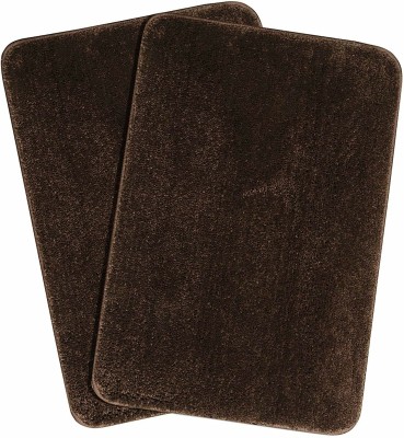 A CUBE LUXURY SOLUTIONS Microfiber Bathroom Mat(Brown, Medium, Pack of 2)