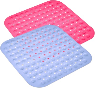 KUBER INDUSTRIES PVC (Polyvinyl Chloride) Bathroom Mat(Multicolor, Medium, Pack of 2)