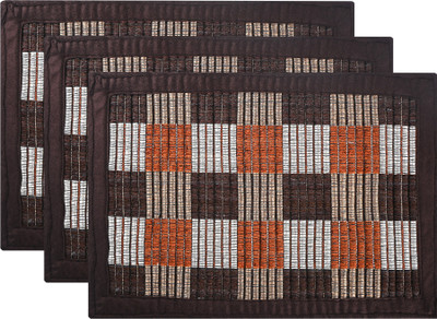 KUBER INDUSTRIES Cotton Floor Mat(Brown, Pack of 3, Medium)