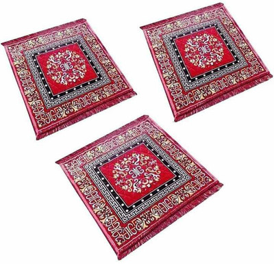 Lvi Craft Velvet Prayer Mat(Red, Pack of 3, Large)