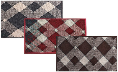 AAZEEM Polyester Door Mat(Multicolor, Free, Pack of 3)
