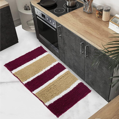 Geeta Enterprise Polyester Door Mat(Maroon, Small)