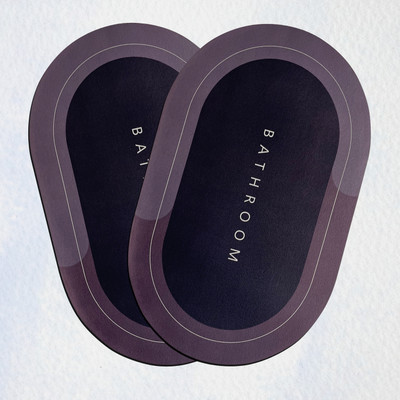 GRISHVA Rubber Bathroom Mat(Dark Grey, Pack of 2, Medium)