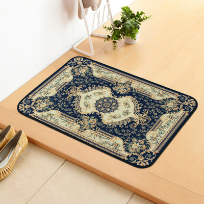 Story@home Polyester Floor Mat(Navy Blue, Medium)
