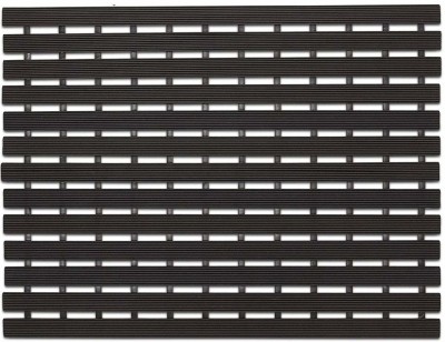 Eurotex Plastic Bathroom Mat(Black, Medium)