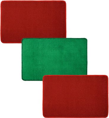 KUBER INDUSTRIES Wool Door Mat(Multicolor, Medium, Pack of 3)