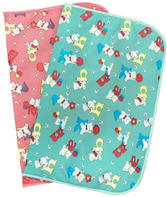 VoidDrop Cotton Baby Bed Protecting Mat(Multicolor, Medium, Pack of 2)