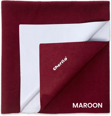 Cherilo Cotton Single Sized Bedding Set(Maroon, 1 Baby bed protector dry sheet)