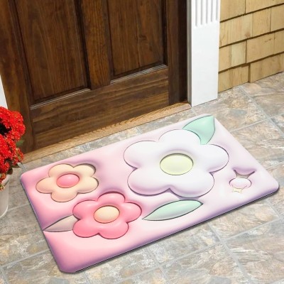 Dakshya Industries PVC (Polyvinyl Chloride) Door Mat(Pink, Large)