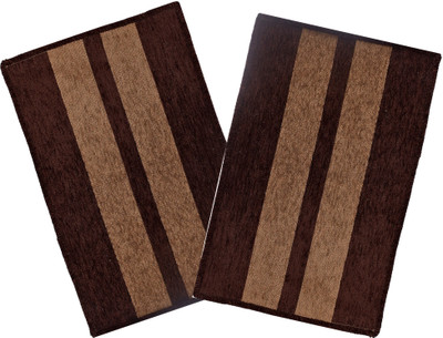 Furnishing Hut Velvet Door Mat(Brown, Medium)