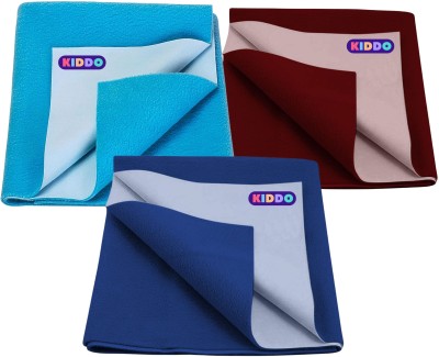 Kiddo Cotton Baby Bed Protecting Mat(Firozi, Maroon, Dark Blue, Small, Pack of 3)