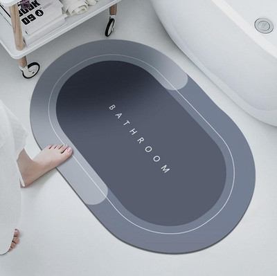 RATHOD ENTERPRISE Rubber Bathroom Mat(Grey, Medium)