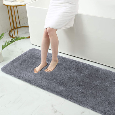 F i Polyester Floor Mat(Grey, Small)