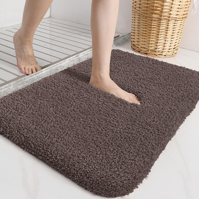 MAA HOME CONCEPT Microfiber Bathroom Mat(Brown, Medium)