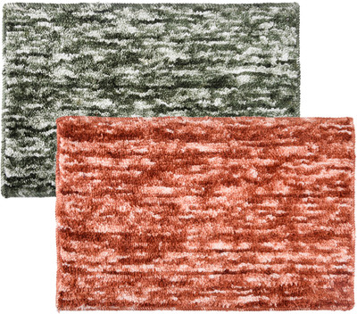 KUBER INDUSTRIES Microfiber Door Mat(Multicolor, Medium, Pack of 2)