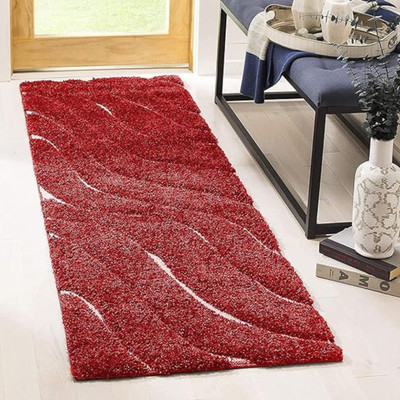 shopgallery Polyester Floor Mat(Red, Extra Large)