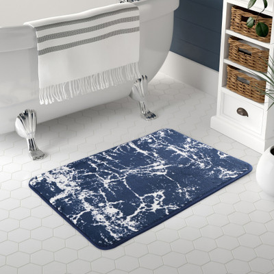 HOMESTIC by Kuber Industries Polyester Door Mat(Navy Blue, Free)