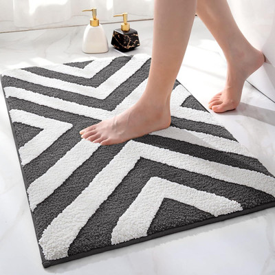 SR Handloom Polyester Door Mat(Dark Grey, Large)