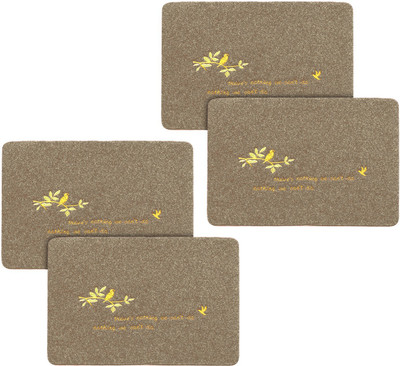 KUBER INDUSTRIES Microfiber Door Mat(Grey, Free, Pack of 4)