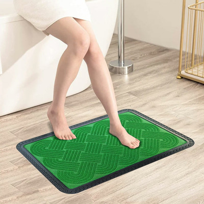 Mats Avenue Rubber, PP (Polypropylene) Bathroom Mat(Green, Medium)