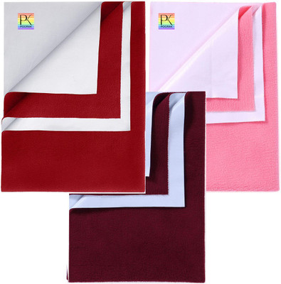 SBTs Cotton Baby Bed Protecting Mat(Red, Maroon & Pink, Pack of 3, Large)