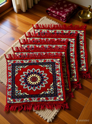 THADESAR Velvet Prayer Mat(Multicolor, Pack of 5, Medium)