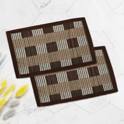 KUBER INDUSTRIES Polyester Door Mat(Brown, Medium, Pack of 2)