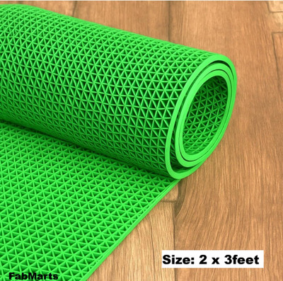 FABMARTS PVC (Polyvinyl Chloride) Floor Mat(Green, Large)