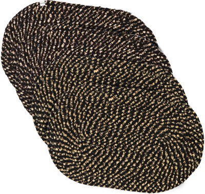 HOMESTIC Cotton Door Mat(Black, Brown, Medium, Pack of 4)