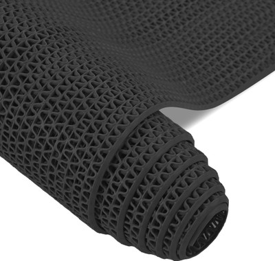 KUBER INDUSTRIES Rubber Bathroom Mat(Black, Large)