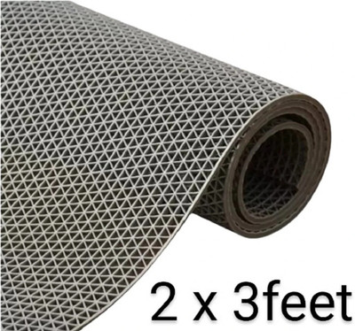 Shoppingzone Rubber Bathroom Mat(2 x 3feet Grey, Large)