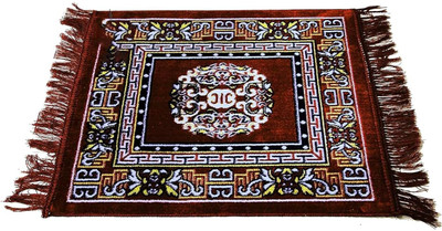Urban Utopia Velvet Prayer Mat(Maroon, Medium, Pack of 2)