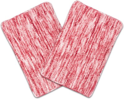 LADLI JEE Microfiber Bathroom Mat(Pink, Free, Pack of 2)