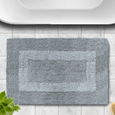 LUXE HOME INTERNATIONAL Cotton Door Mat(Silver, Medium)