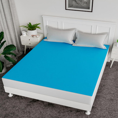 AG Creations 200 TC Polyester Double Solid Flat Bedsheet(Pack of 1, Sky Blue)