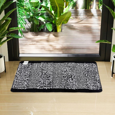 HOMESTIC by Kuber Industries Microfiber Door Mat(Black, Medium)